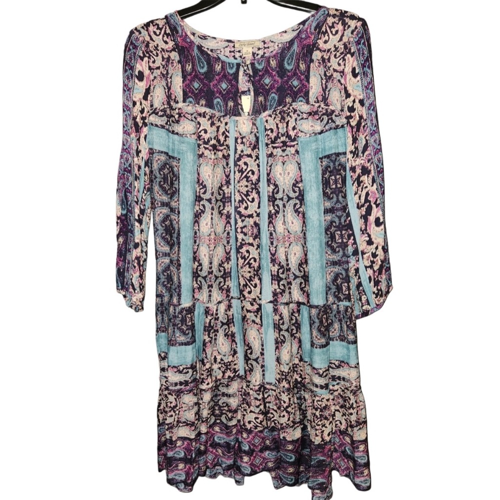 NWT Lucky Brand Multicolored Long Sleeve Dress Size Small